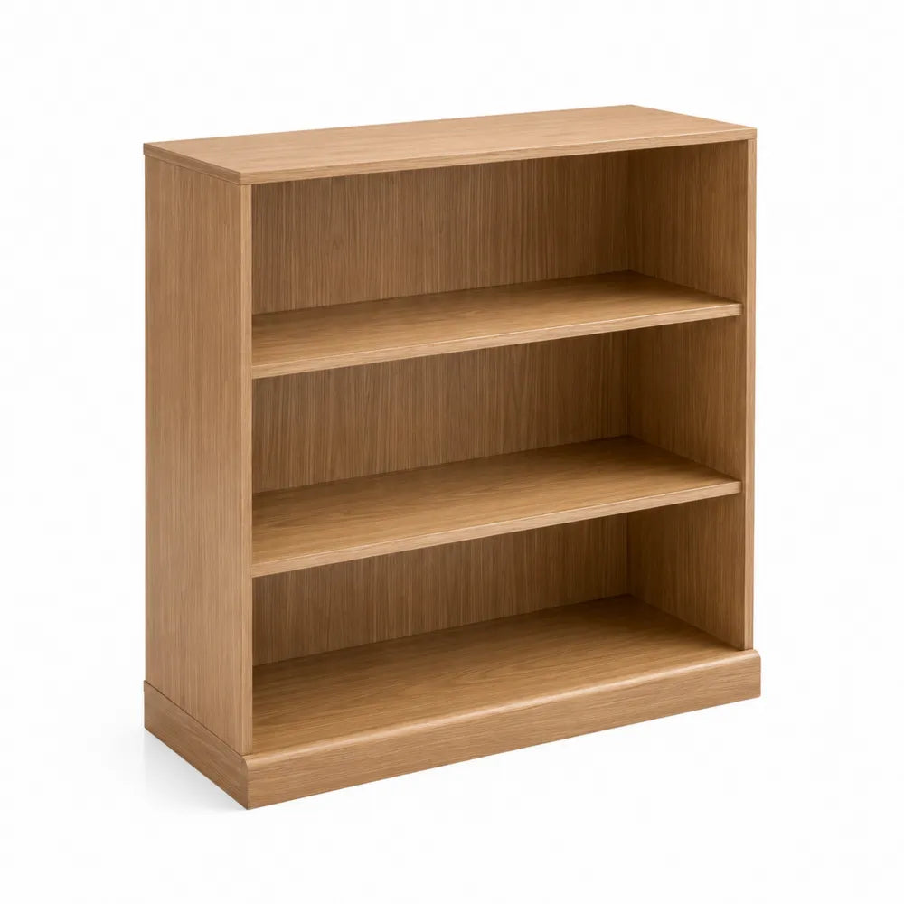 Libreria a tre ripiani in legno di rovere chiaro