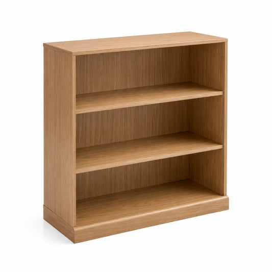 Libreria a tre ripiani in legno di rovere chiaro