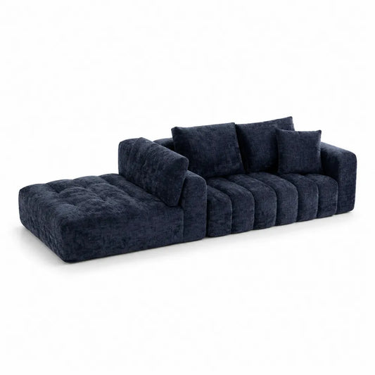 Divano Componibile in Tessuto Blu