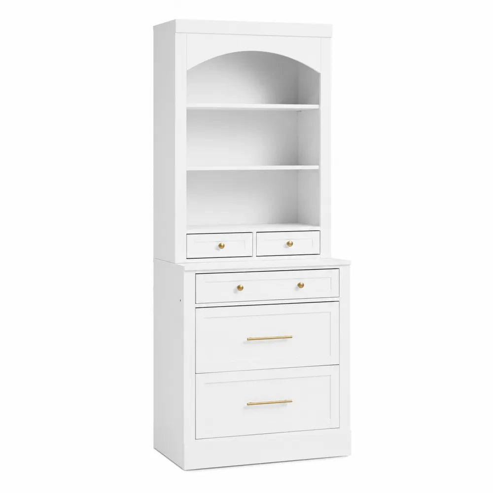 Mobile in legno composito bianco con cassetti e ripiani