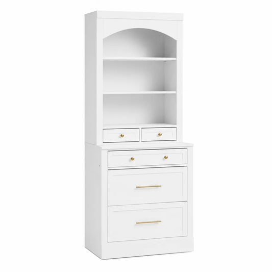 Mobile in legno composito bianco con cassetti e ripiani